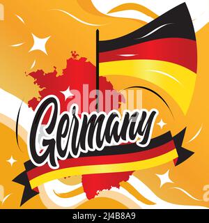 Isolated map of germany with its flag Germany travel concept Vector Stock Vector