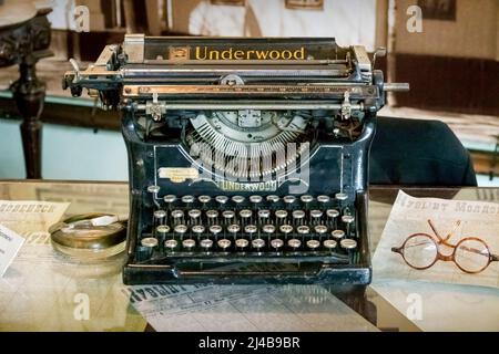 Old Retro Typewriter in the National History Museum, Chisinau, Moldova. Stock Photo