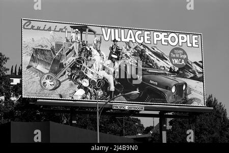 Village People billboard on the Sunset Strip in Los Angeles, CA, 1978 Stock Photo