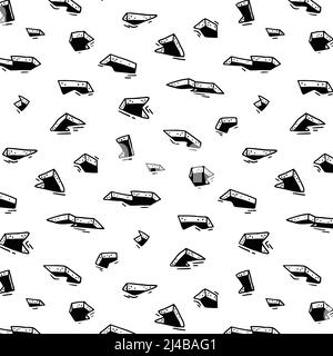 Hand drawn vector illustration of hole on the ground pattern. Abstract doodle wallpaper. Stock Vector