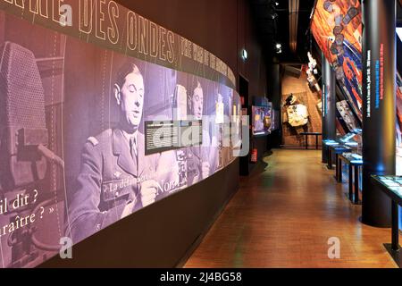 Exhibition about former French president Charles de Gaulle (1890-1970) at the Charles de Gaulle Memorial in Colombey-les-Deux-Eglises, France Stock Photo