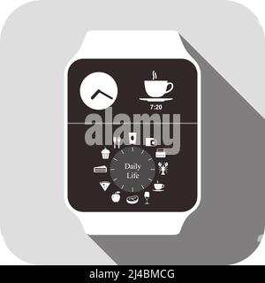 Clock flat fashion icon design, watch icon Stock Vector