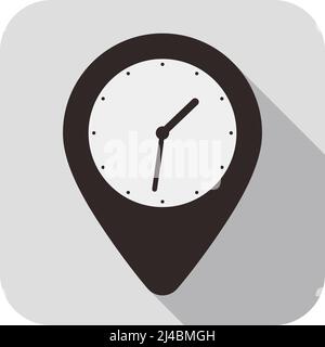 Clock flat fashion icon design, watch icon, vector Stock Vector