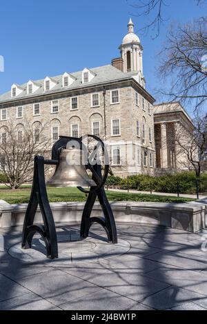 University Park-April 2, 2022: The Old Main building on the campus of Penn State University in State College, Pennsylvania Stock Photo