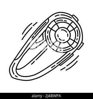 Communication Systems Part of Biker and Accessories Hand Drawn Icon Set Vector. Stock Vector