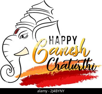 Happy Ganesh Chaturthi Poster illustration Stock Vector