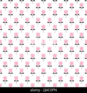 Abstract lotus flower childish style pink petals isolated on white background is in Seamless pattern - vector illustration Stock Vector