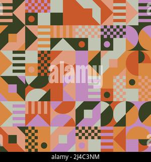 Digital collage graphics pattern made with vector abstract forms and generative geometric shapes, useful for web background, poster art design, magazi Stock Vector