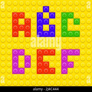 Lego Pattern Abc Vector Children lego brick toy alphabet, part 1. EPS10 opacity Stock ...