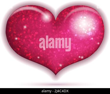 Big sparkling heart vector icon isolated on white Stock Vector