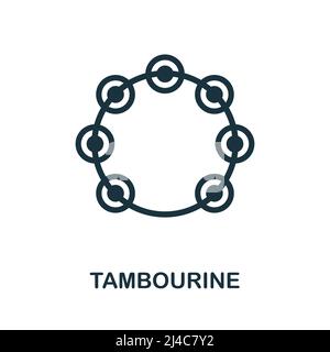 Tambourine icon. Simple element from musical instruments collection. Creative Tambourine icon for web design, templates, infographics and more Stock Vector