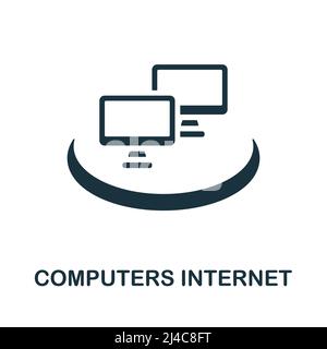 Computers Intranet flat icon. Colored element sign from networking collection. Flat Computers Intranet icon sign for web design, infographics and more Stock Vector