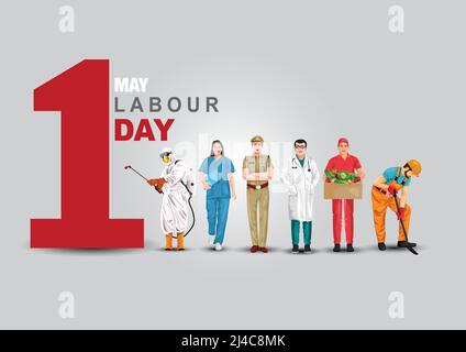 happy international labor day. vector illustration design Stock Vector