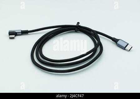 Fast charging cord USB-C isolated on white background Stock Photo