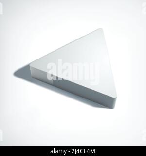 Abstract web design concept with 3d gray triangle in perspective style on light background isolated vector illustration Stock Vector