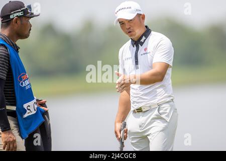 Pattaya Thailand - April 14:  Chan Shih-chang of Chinese Taipei during the second round of the Trust Golf Asian Mixed Stableford Challenge at Siam Country Club Waterside Course on April 14, 2022 in Pattaya, Thailand (Photo by Orange Pictures) Credit: Orange Pics BV/Alamy Live News Stock Photo