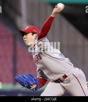 28th June, 2023. Baseball: LG Twins vs. SSG Landers LG Twins starter Im  Chan-kyu throws a pitch during a Korea Baseball Organization regular season  game against the SSG Landers at Incheon SSG