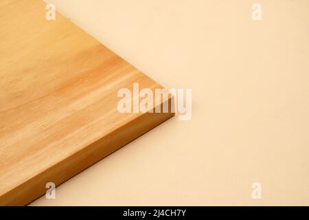photo studio of wooden cutting board textured on a white background Stock Photo