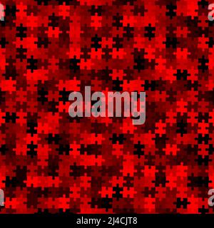 Red puzzle background, banner, texture. Vector jigsaw section template Stock Vector
