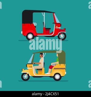 Asian auto rickshaw or baby taxi vector transport Stock Vector