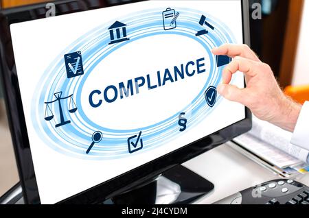 Compliance concept shown on a computer screen Stock Photo