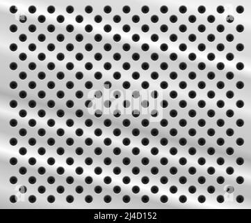 Background in form of aluminum sheet with holes Stock Vector