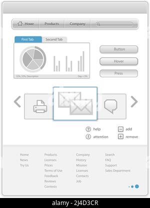 Tab bar menu UI elements kit Stock Vector Image & Art - Alamy