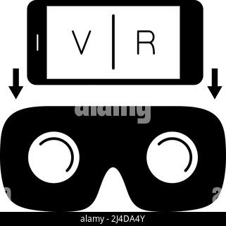 VR glasses for smartphone vector illustration. Virtual reality gear box for smartphone Stock Vector