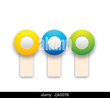 Abstract colorful toggles set with vertical banners and round buttons for web design isolated vector illustration Stock Vector
