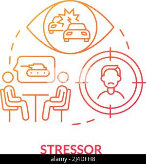 Stressor red gradient concept icon Stock Vector