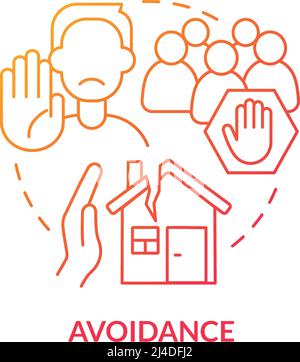 Avoidance red gradient concept icon Stock Vector