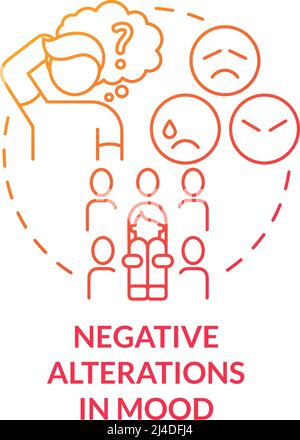 Negative alterations in mood red gradient concept icon Stock Vector