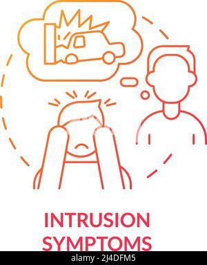 Intrusion symptoms red gradient concept icon Stock Vector
