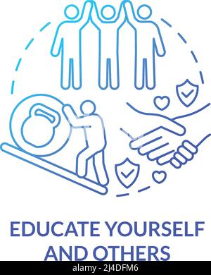 Educate yourself and others blue gradient concept icon Stock Vector
