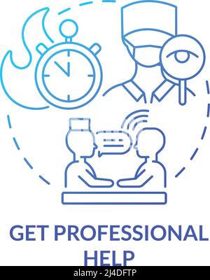 Get professional help blue gradient concept icon Stock Vector