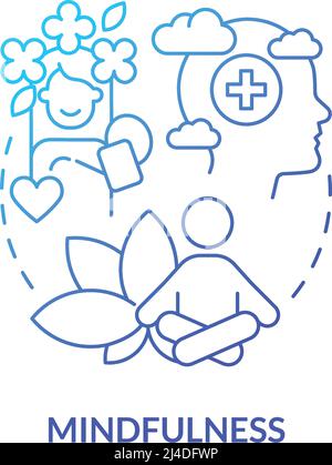 Mindfulness blue gradient concept icon Stock Vector