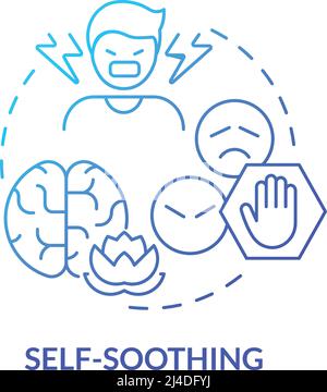 Self soothing blue gradient concept icon Stock Vector