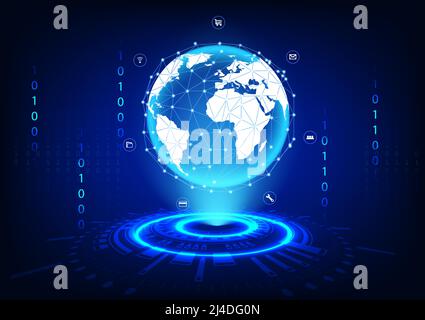 graphics design concept hitech technology network connection future futurist connection communication vector illustration Stock Vector