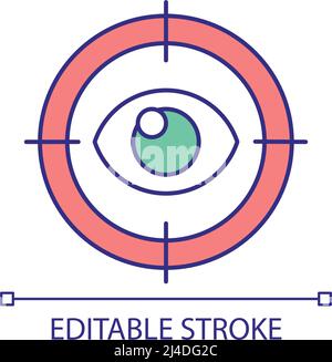 Eye contact RGB color icon Stock Vector