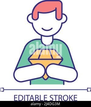 Obtain treasure RGB color icon Stock Vector