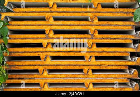 Abandoned insulation wall plates made from foam Stock Photo