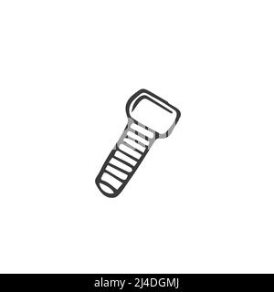 screws, nails isolated on a white background. Vector illustration, metal screw Stock Vector