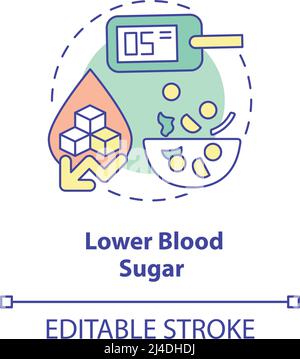 Lower blood sugar concept icon Stock Vector