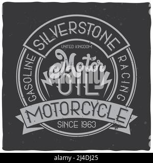 Vintage label design with lettering composition on dark background. T-shirt design. Stock Vector