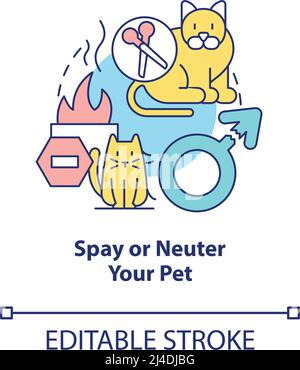 Spay and neuter pet concept icon Stock Vector