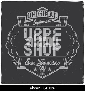 Vintage label design with lettering composition on dark background. T-shirt design. Stock Vector