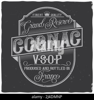 Vintage label design with lettering composition on dark background. T-shirt design. Stock Vector