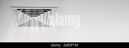 Home Room Ceiling Ventilation. Modern Interior Air Vent Stock Photo