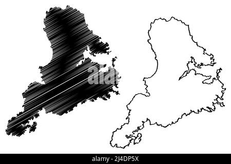 Stewart island (New Zealand) map vector illustration, scribble sketch Rakiura map Stock Vector