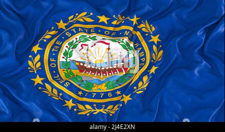 flag of the us state new hampshire. 3d render Stock Photo